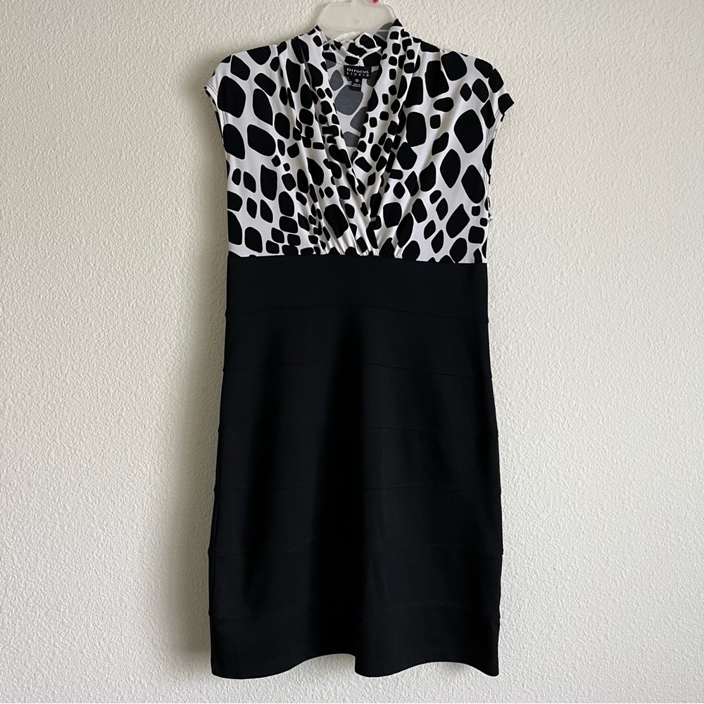 Enfocus black and white fitted dress size 10